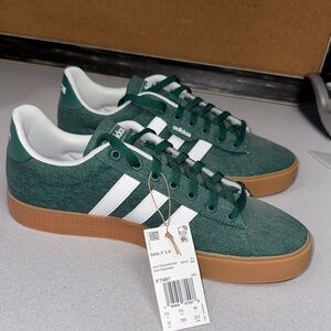 Adidas Men's Forest Green Sneakers with Gum Sole